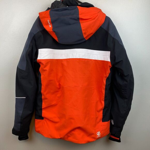 Dare2B ski jacket men's m orange long sleeve‎ detachable hood STAINED - Picture 6 of 10